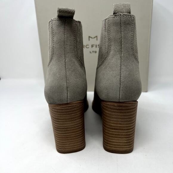 Marc Fisher LTD Orlanda Grey Suede Leather Block Heel Womens Bootie 10M New - Picture 9 of 11